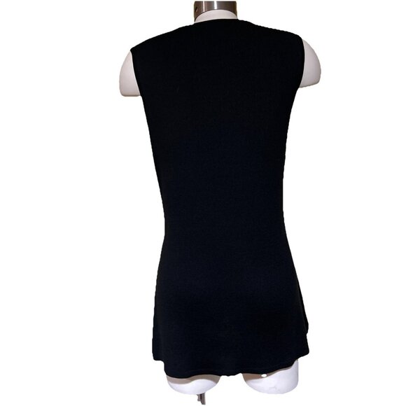 Ann Taylor Shell Sleeveless Silk Knit Long Tank Top Med Black Capsule Classic - Picture 6 of 8